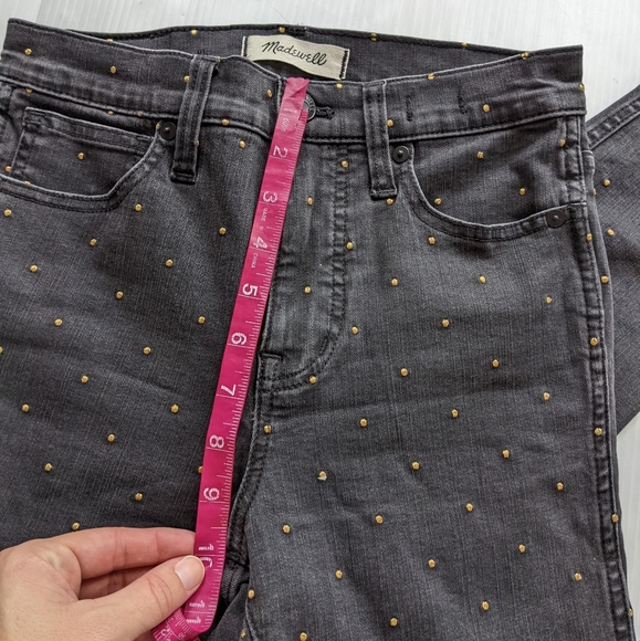 MADEWELL Black Gold Dots 10" High Rise Skinny Jeans Size 25 - Picture 5 of 11